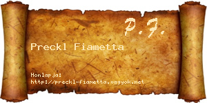 Preckl Fiametta névjegykártya